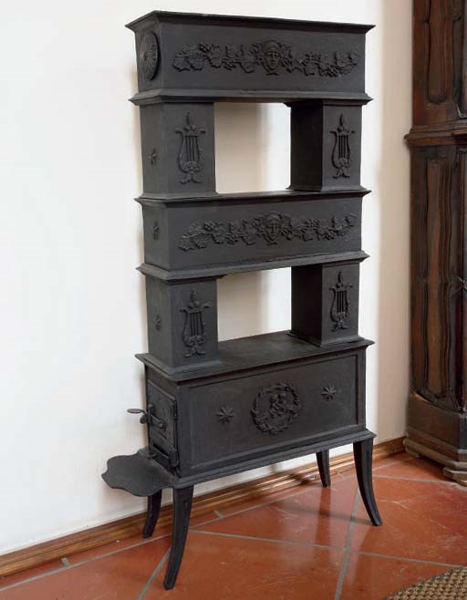 A GERMAN CAST IRON STOVE
