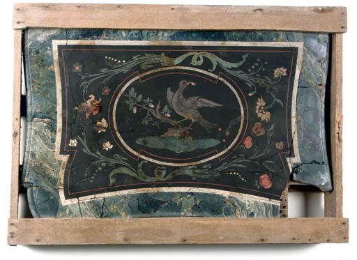 AN ITALIAN SCAGLIOLA CONSOLE TABLE TOP