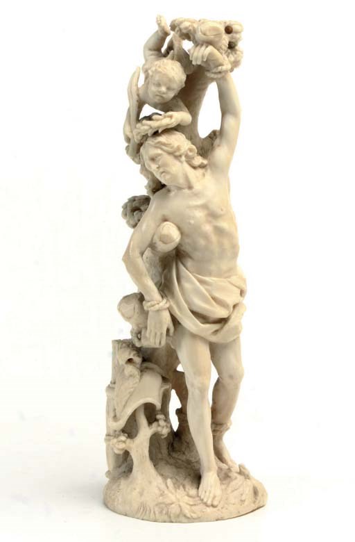 A CARVED IVORY FIGURE OF SAINT SEBASTIAN