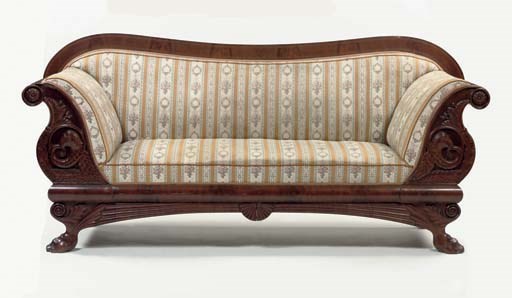 A GERMAN BIEDERMEIER MAHGONY SOFA