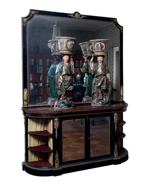 A NAPOLEON III ORMOLU-MOUNTED EBONISED SIDEBOARD