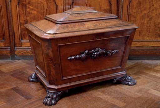 A WILLIAM IV MAHOGANY WINE COOLER