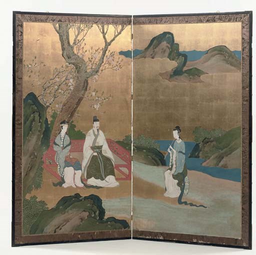 A Japanese two-panel screen