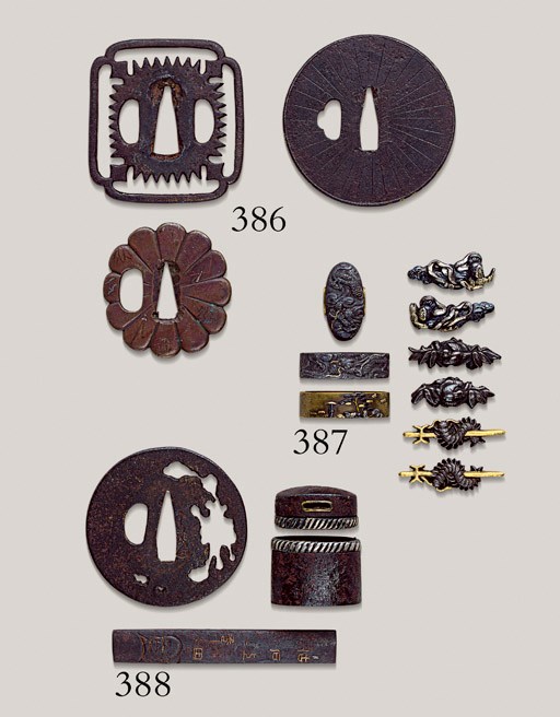 Two Iron Tsuba and a Copper Tsuba