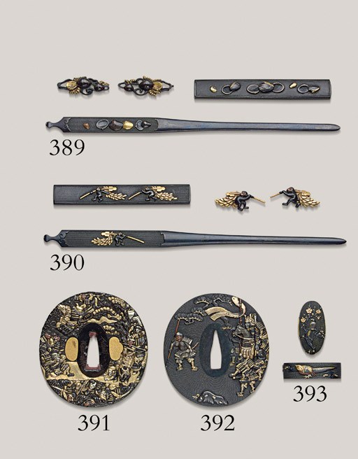 A Pair of Ishiguro School Fuchi-Gashira