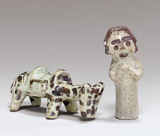 Two Iron-decorated Porcelain Figurines
