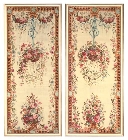 A PAIR OF NAPOLEON III AUBUSSON ENTRE-FENETRES