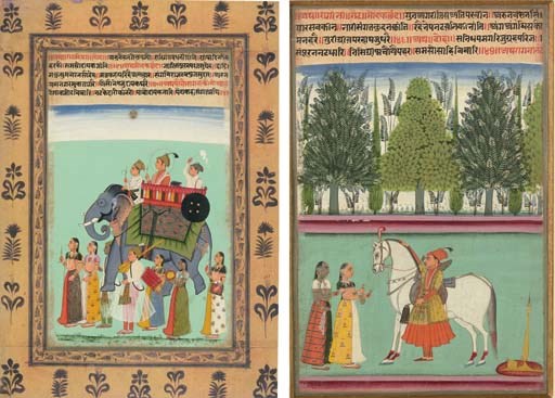 Two pages from a Ragamala series