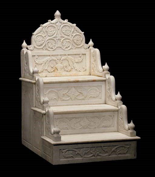 A white marble throne