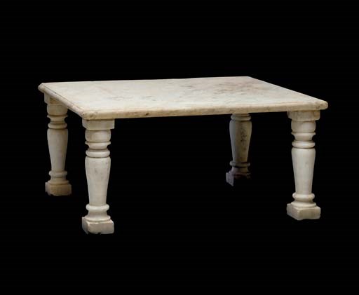 A white marble table