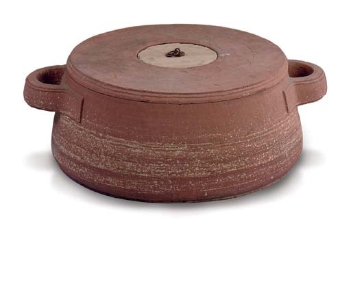 A pink sandstone pot