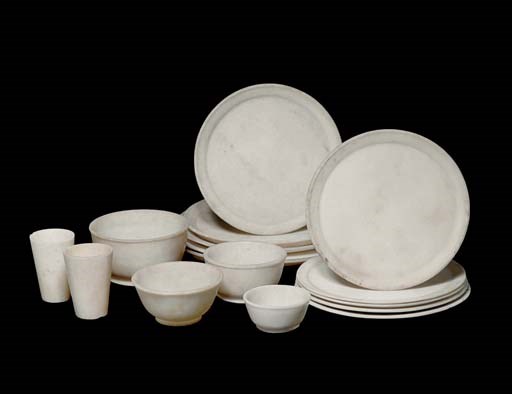 A group of marble dishes