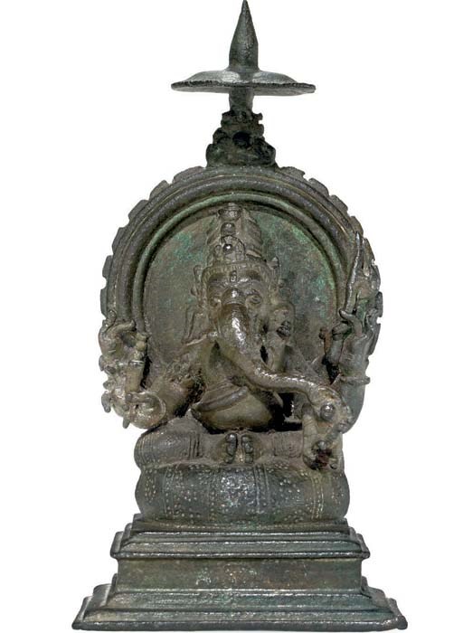 A small bronze figure of Ganesha