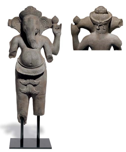 A rare stone figure of Ganesha