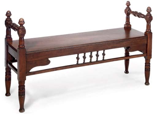 A LATE VICTORIAN MAHOGANY HALL BENCH