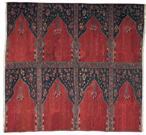 A rare antique Ushak Saph carpet fragment, Turkey