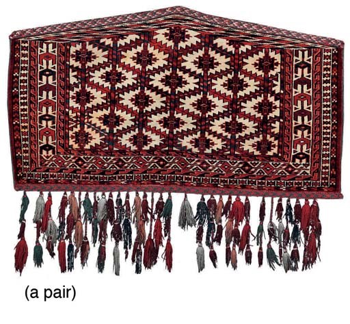 A pair of fine antique Asmaliks, West Turkmenistan