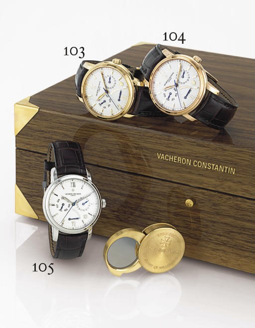 VACHERON CONSTANTIN. A FINE LIMITED EDITION 18K PINK GOLD AUTOMATIC WRISTWATCH WITH DAY, DATE, POWER RESERVE AND CENTER SECONDS