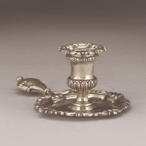 A GEORGE IV SILVER CHAMBERSTICK,