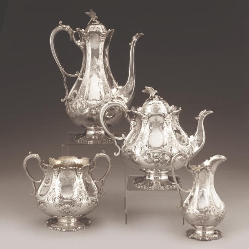 A VICTORIAN 4-PIECE ELECTROPLATED TEA & COFFEE SET,