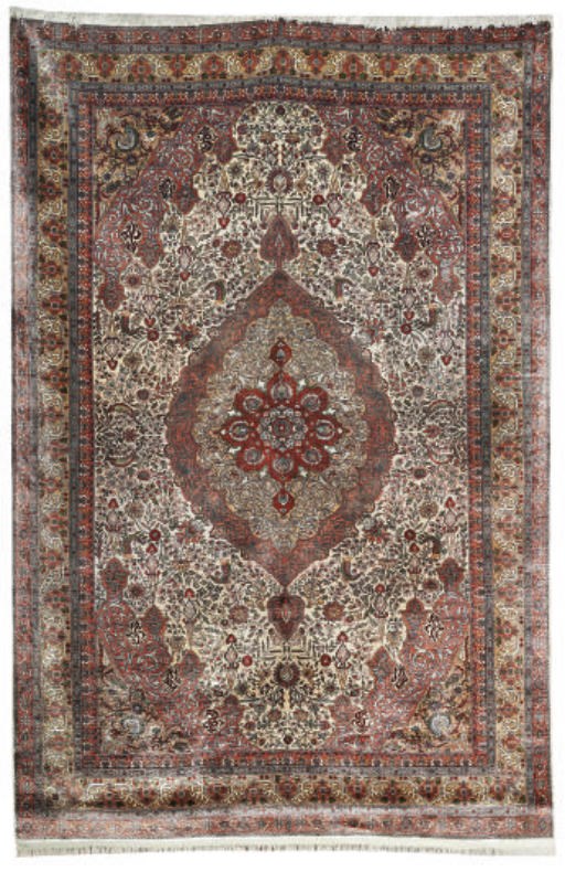 A very fine silk Keyseri small carpet