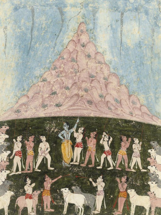 VISHNU HOLDING UP MOUNT GOVARDHAN, RAJASTHAN, 1740