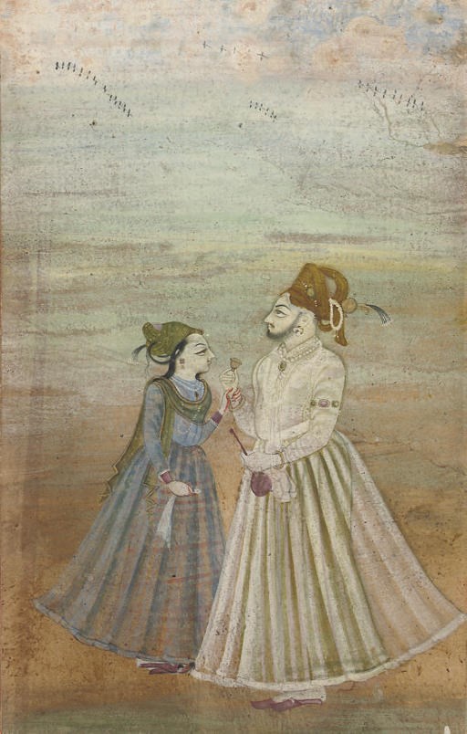 NOBLE WITH HIS LADY, BIKANER, RAJASTHAN, 1780