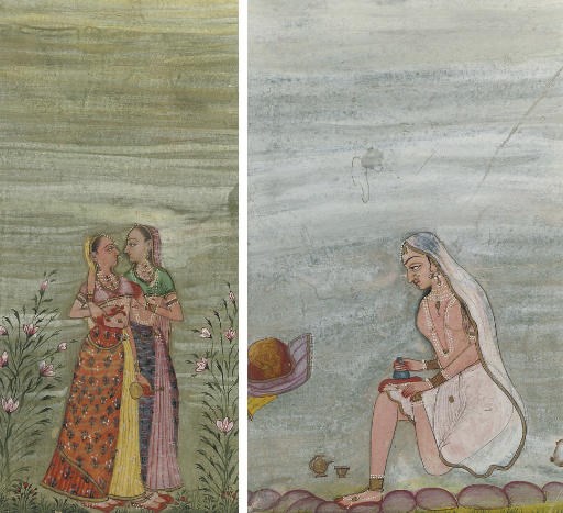 TWO LADIES WALKING, DECCAN, 1740