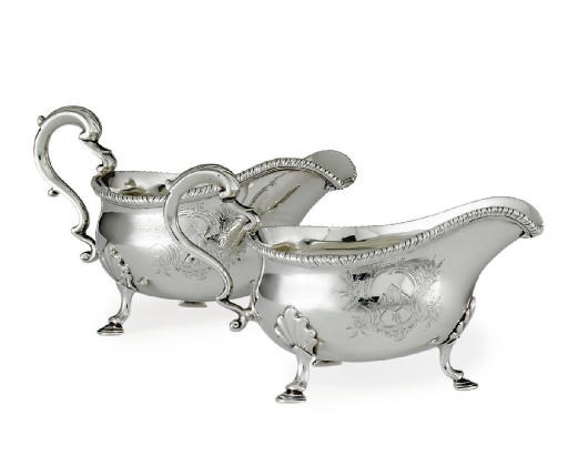 A PAIR OF GEORGE II SILVER SAUCEBOATS