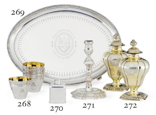 A SET OF FOUR GEORGE III SILVER SPIRIT CUPS