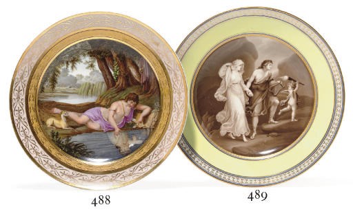 A VIENNA (SORGENTHAL) YELLOW-GROUND CABINET PLATE
