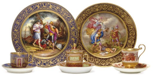 A GROUP OF VIENNA AND VIENNA STYLE WARES
