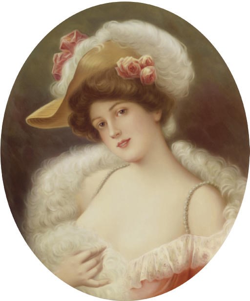 A BERLIN (K.P.M.) OVAL PLAQUE OF A BEAUTY