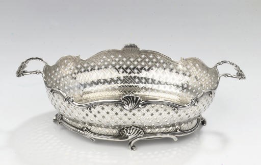 A Dutch silver bread-basket