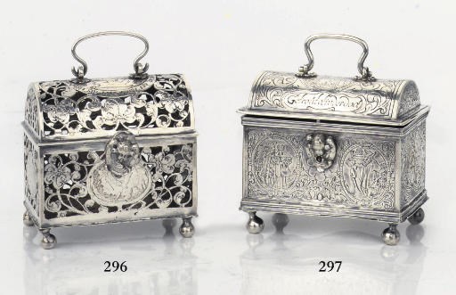 A silver marriage casket 'knottekistje'