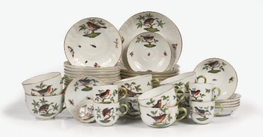 A collection of Herend 'Rothschild' various cups and saucers