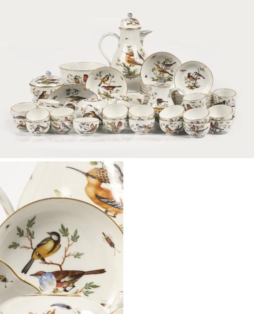 A Meissen (Punktzeit) ornithological coffee- and teaservice