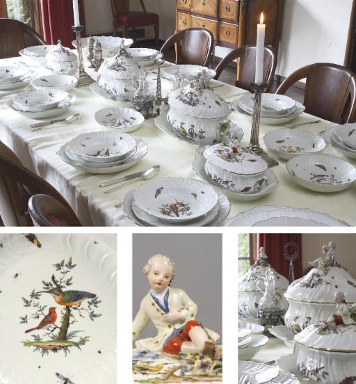 An extensive assembled Meissen ornithological dinner service