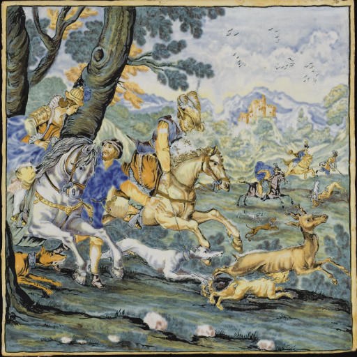 PLAQUE EN FAIENCE ITALIENNE (CASTELLI) DU XVIIIEME SIECLE