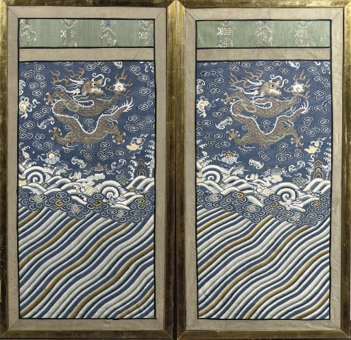 A pair of kesi panels