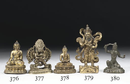 A Tibetan gilt-copper figure of Amitabha