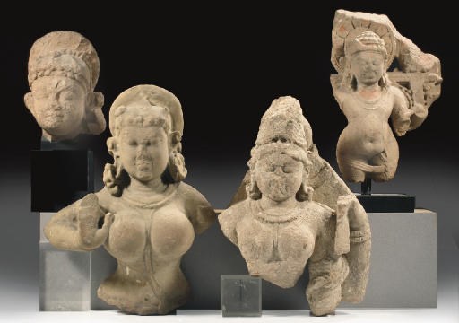 Four Central Indian stone fragments