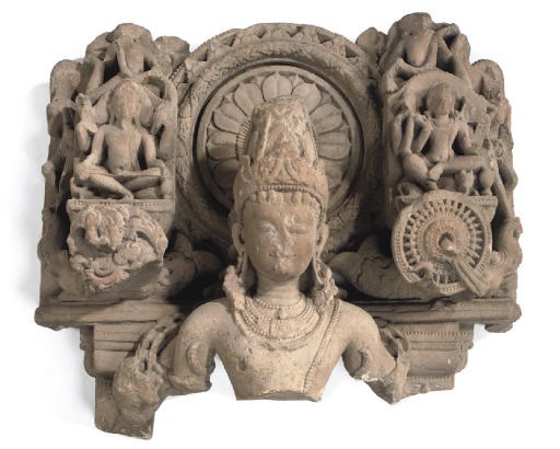 A Central Indian sandstone upper section of a Vishnu stele