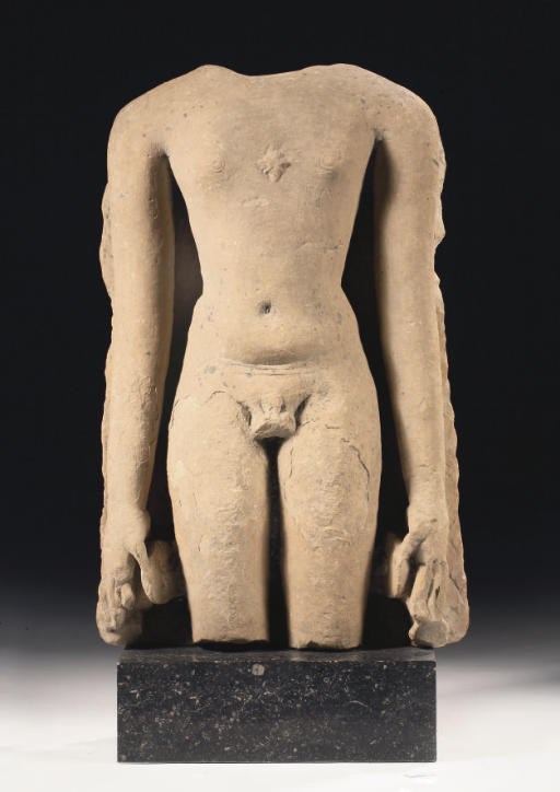 A Central Indian sandstone torso of the Jain Parshvanatha