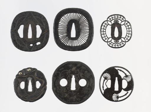 Seven Japanese iron tsuba