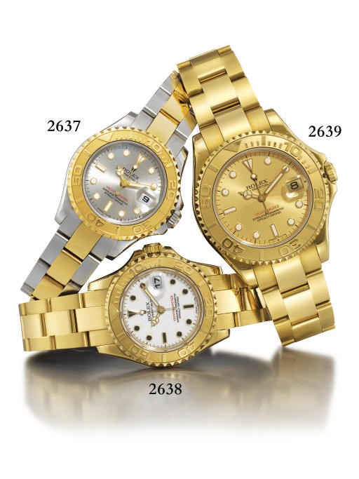 ROLEX. AN 18K GOLD MID-SIZE AUTOMATIC WRISTWATCH WITH BRACELET, CENTRE SECONDS AND DATE