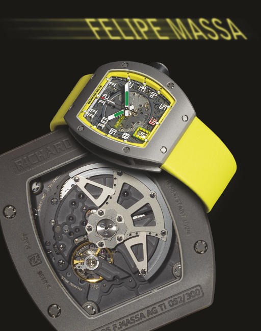 RICHARD MILLE. A FINE AND LARGE TITANIUM SKELETONISED TONNEAU-SHAPED AUTOMATIC WRISTWATCH WITH CENTRE SECONDS AND DATE