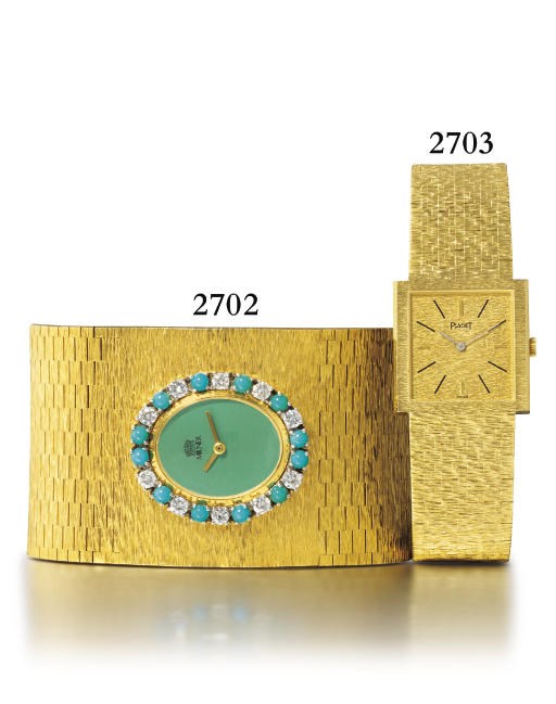 PIAGET. AN 18K GOLD SQUARE WRISTWATCH WITH BRACELET