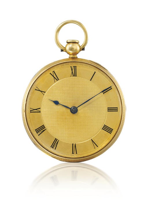 CONTINENTAL. AN 18K GOLD OPENFACE QUARTER REPEATING KEYWOUND DUPLEX POCKET WATCH