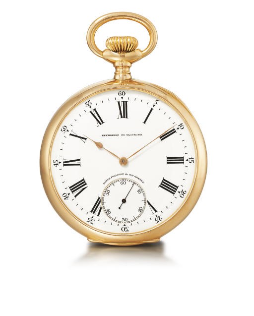 PATEK PHILIPPE. AN 18K PINK GOLD OPENFACE KEYLESS LEVER POCKET WATCH